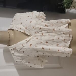 Nostrom Abound floral crop button down